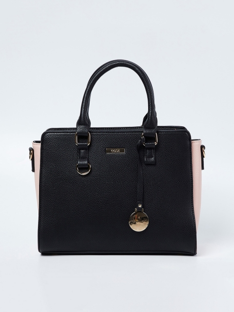 

CODE by Lifestyle Black & Pink Solid Handheld Bag
