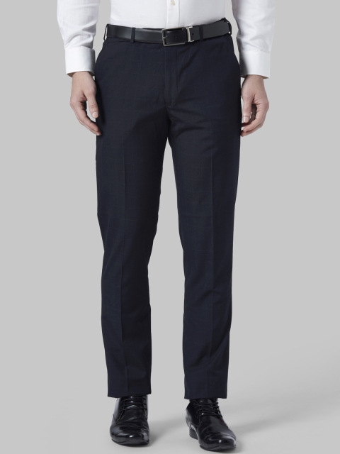 

Park Avenue Men Navy Blue Regular Fit Solid Formal Trousers