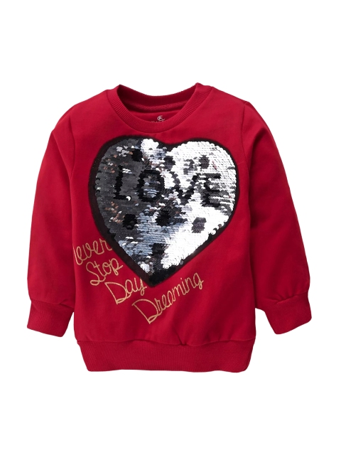 

KiddoPanti Girls Red & Black Sequinned Detail Sweatshirt