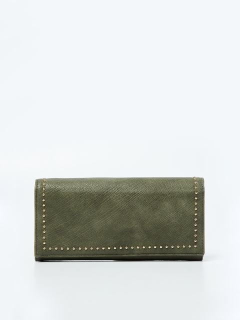 

Ginger by Lifestyle Women Olive Green Solid Two Fold Wallet
