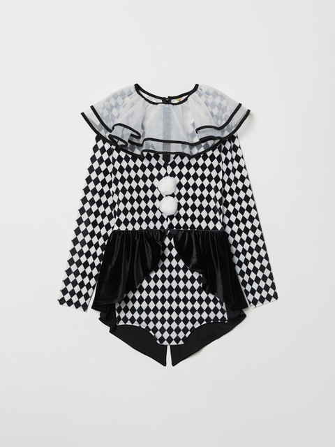

H&M Women Black & White Checked Fancy Dress costume