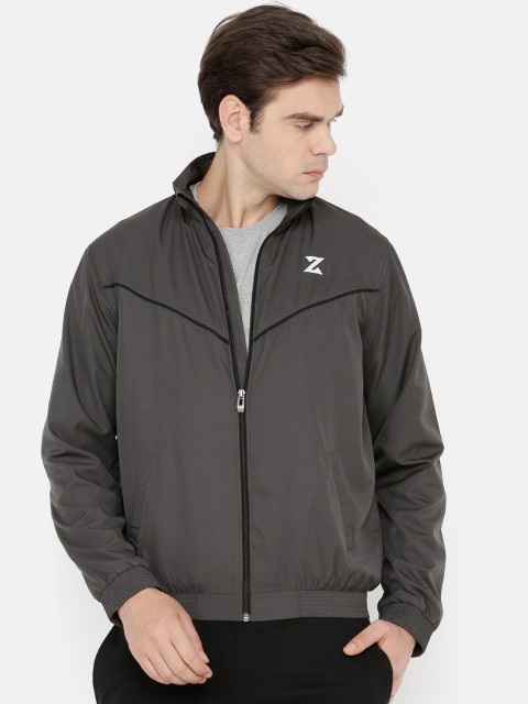 

Azani Men Grey Solid Lightweight Bomber Jacket
