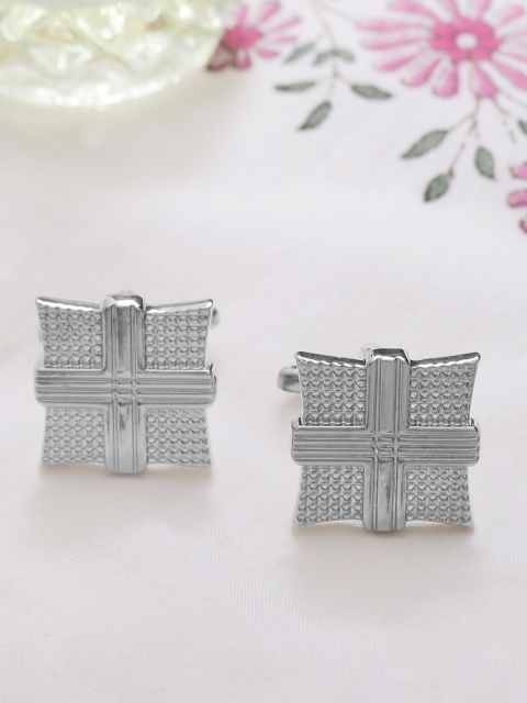 

Tistabene Rhodium-Plated Textured Square Cufflinks, Silver