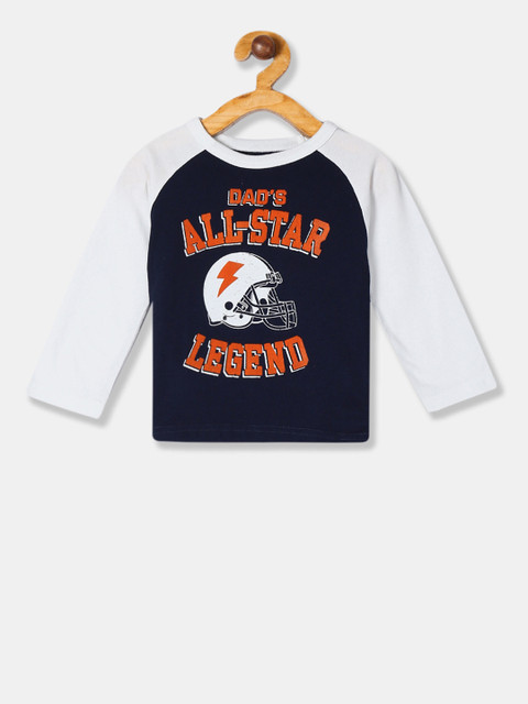 

The Childrens Place Boys Navy Blue Printed Round Neck T-shirt