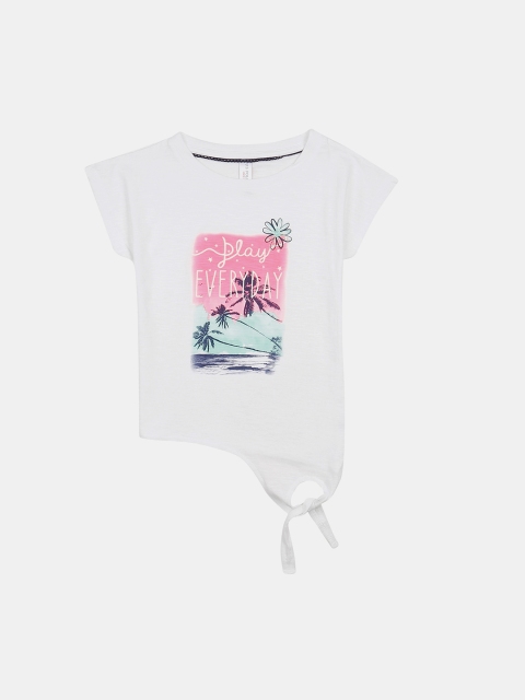 

U.S. Polo Assn. Kids Girls White Printed Top