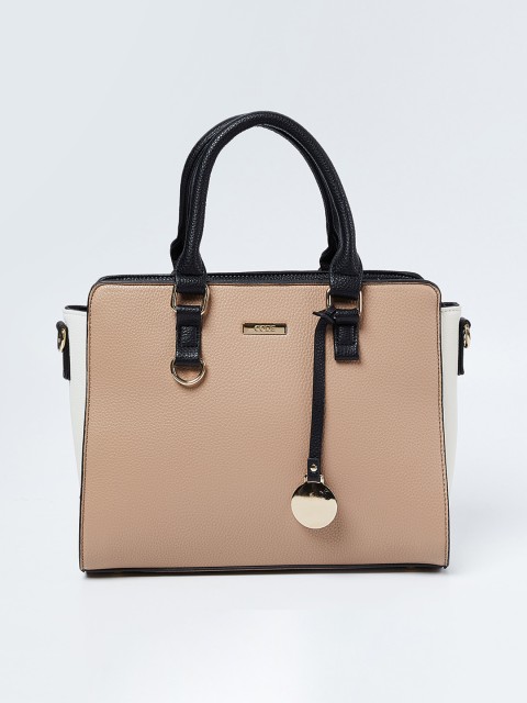 

CODE by Lifestyle Khaki Colourblocked Handheld Bag
