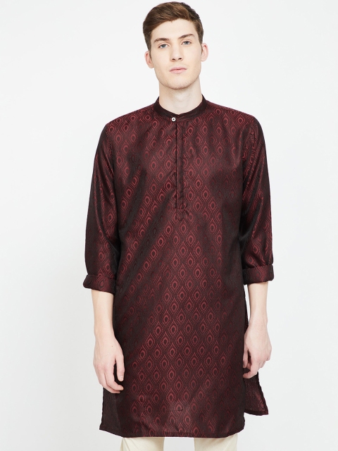 

Melange by Lifestyle Men Maroon Woven Design Straight Kurta