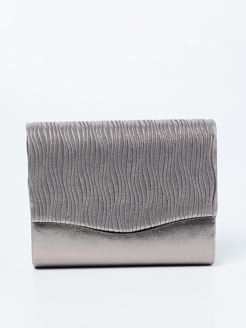 

CODE by Lifestyle Gunmetal-Toned Textured Envelope Clutch, Metallic