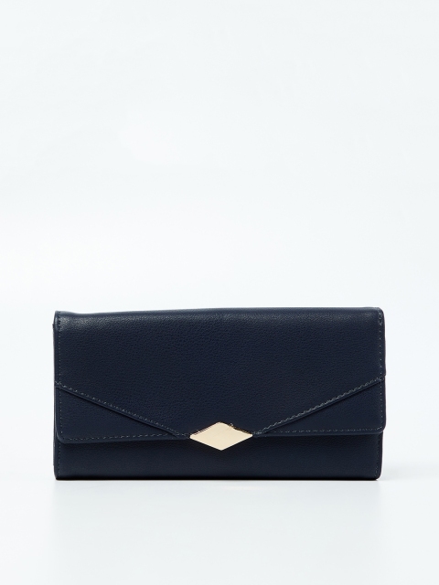 

Ginger by Lifestyle Women Navy Blue Solid Three Fold Wallet