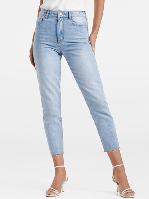 

Forever New Women Blue Straight Fit High-Rise Clean Look Jeans