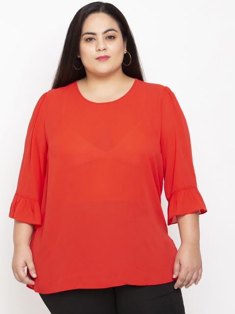 

NuBella Plus Size Women Red Solid Top