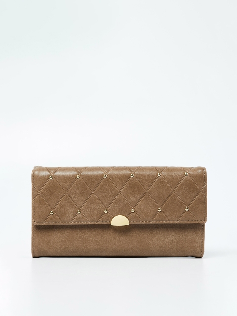 

Ginger by Lifestyle Women Khaki Solid Three Fold Wallet