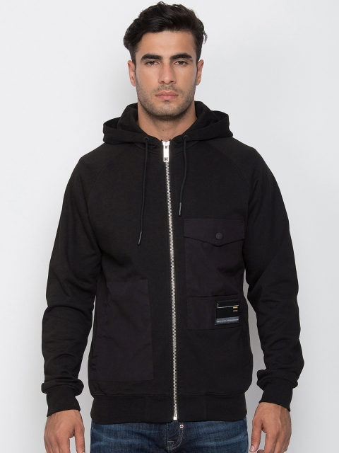 

Antony Morato Men Black Solid Hooded Sweatshirt