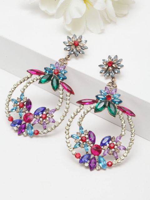 

AVANT-GARDE PARIS Multicoloured Rhodium-Plated Quirky Drop Earrings, Multi