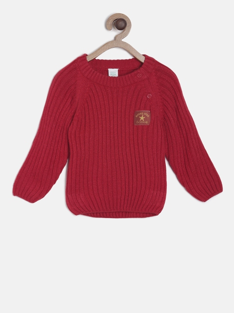 

MINI KLUB Boys Red Self Striped Sweater
