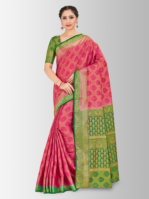 

MIMOSA Red Art Silk Woven Design Kanjeevaram Saree