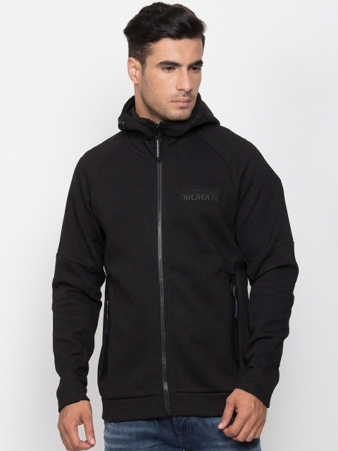

Antony Morato Men Black Solid Hooded Sweatshirt