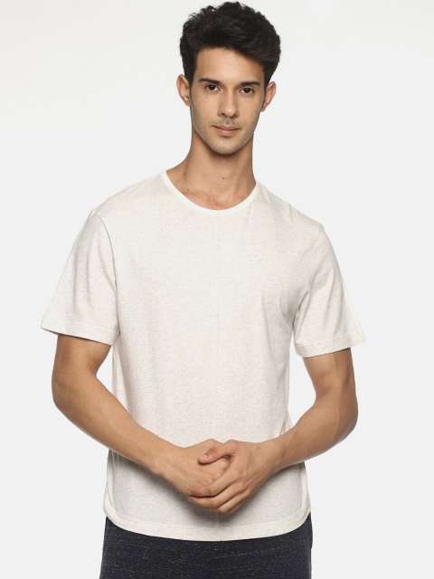 

Soul Space Men White Solid Round Neck T-shirt