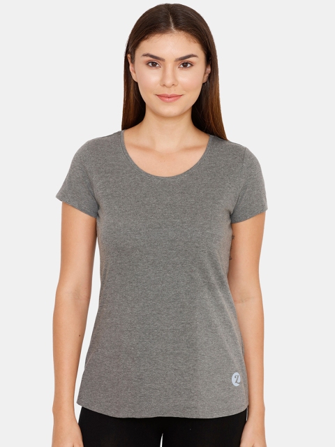

Zivame Women Grey Solid Lounge T-Shirt