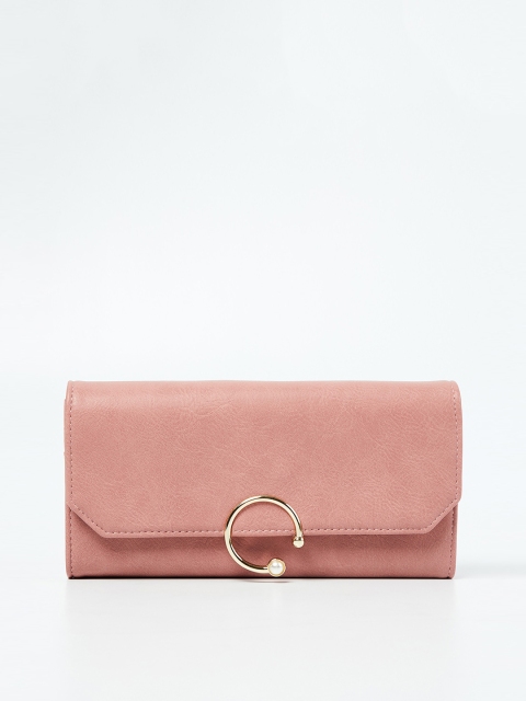 Ginger by Lifestyle Women Pink Solid Three Fold Wallet