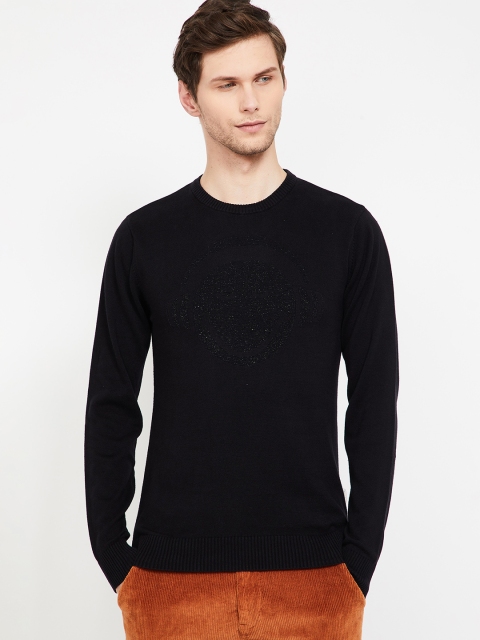 

Smiley World Men Black Self Design Sweater