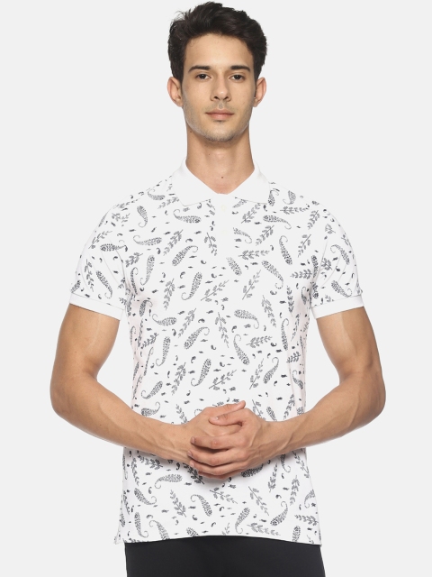 

Soul Space Men White Printed Polo Collar T-shirt