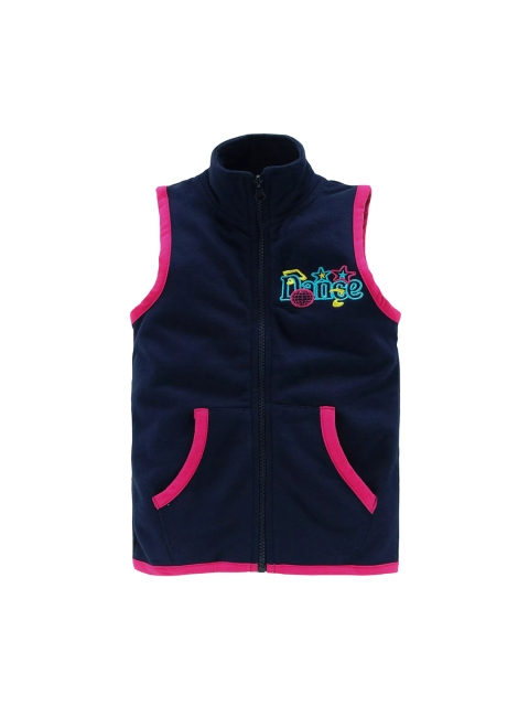 

KiddoPanti Girls Navy Blue Colourblocked Windcheater Padded Jacket