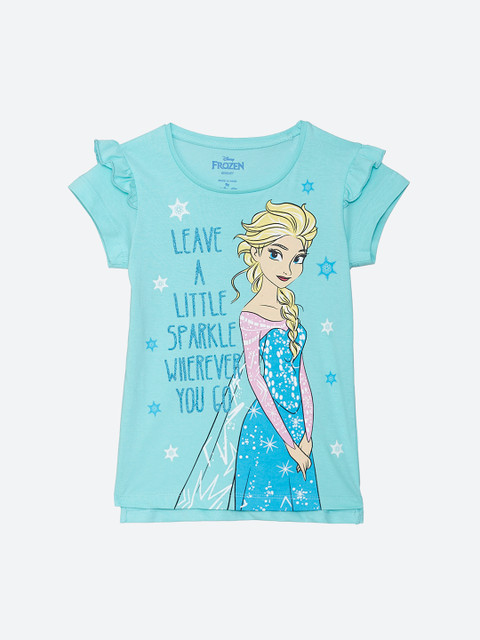 

Kids Ville Frozen featured Blue Tshirt for Girls, Turquoise blue