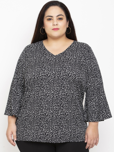 

NuBella Plus Size Women Black Printed Top