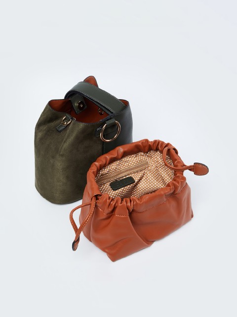 

CODE by Lifestyle Olive Green Solid Handheld Bag