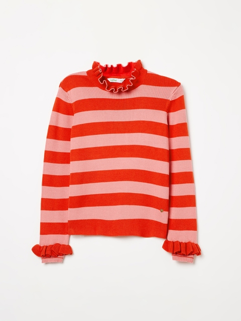

Bossini Girls Orange Striped Sweater