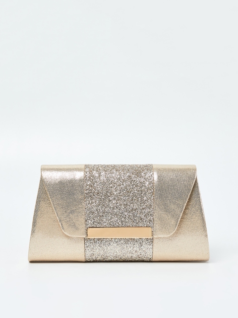 

CODE by Lifestyle Gold-Toned & Silver-Toned Embellished Envelope Clutch