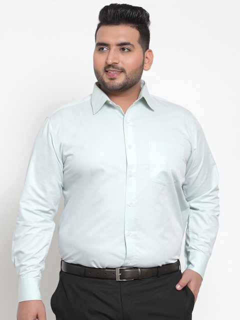 

plusS Men Turquoise Blue Comfort Regular Fit Solid Formal Shirt