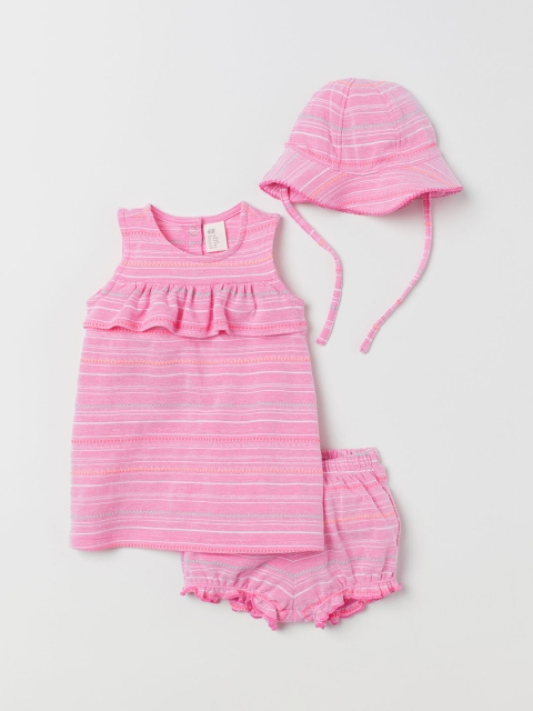 

H&M Girls Pink Striped 3-Piece Jersey Set