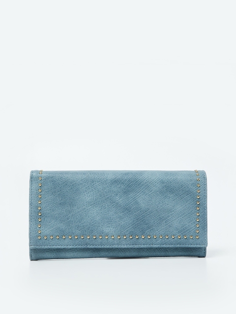 

Ginger by Lifestyle Women Blue Solid Two Fold Wallet