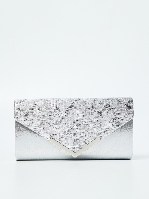 

CODE by Lifestyle Silver-Toned Embellished Envelope Clutch