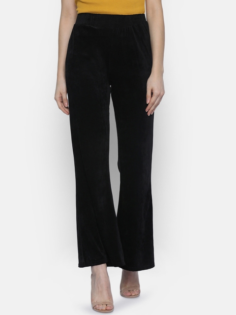 

ISU Women Black Flared Solid Parallel Trousers