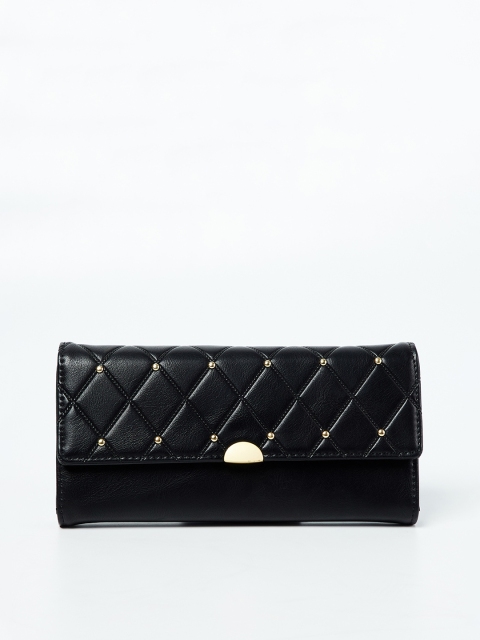 

Ginger by Lifestyle Women Black Solid Three Fold Wallet