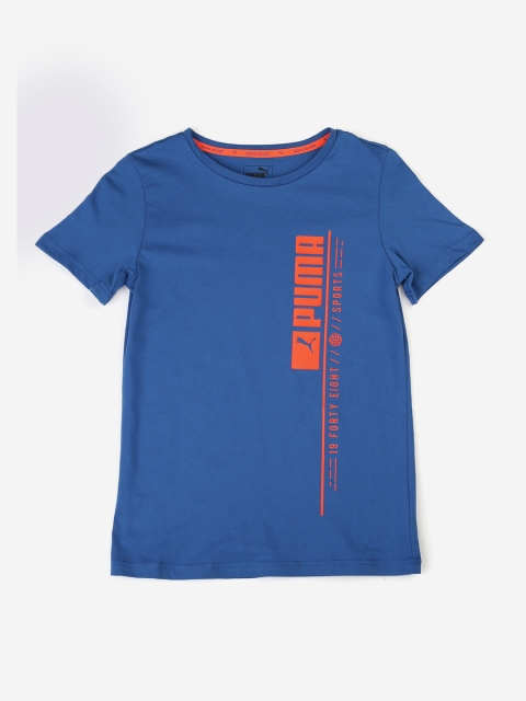

Puma Boys Blue Printed Round Neck T-shirt