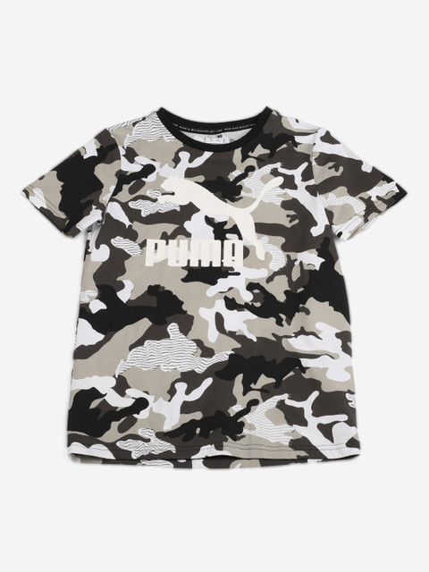 

Puma Boys Black Printed Round Neck Classics AOP T-shirt