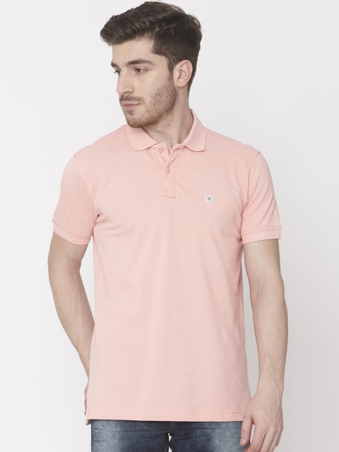 

Mufti Men Pink Slim Fit Solid Polo Collar Pure Cotton T-shirt