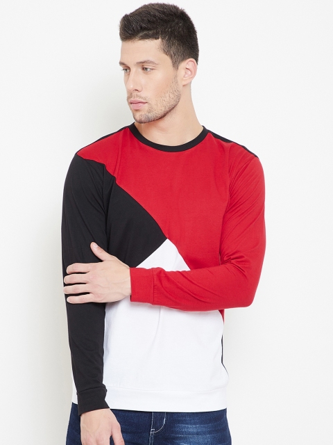 

GRITSTONES Men Black Colourblocked Round Neck T-shirt