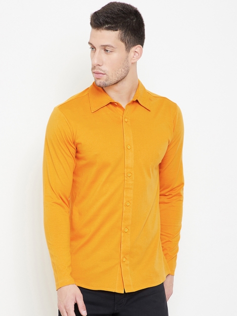 

GRITSTONES Men Yellow Regular Fit Solid Casual Shirt