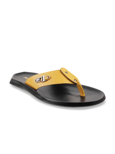 

Mochi Men Yellow Leather Comfort Sandals