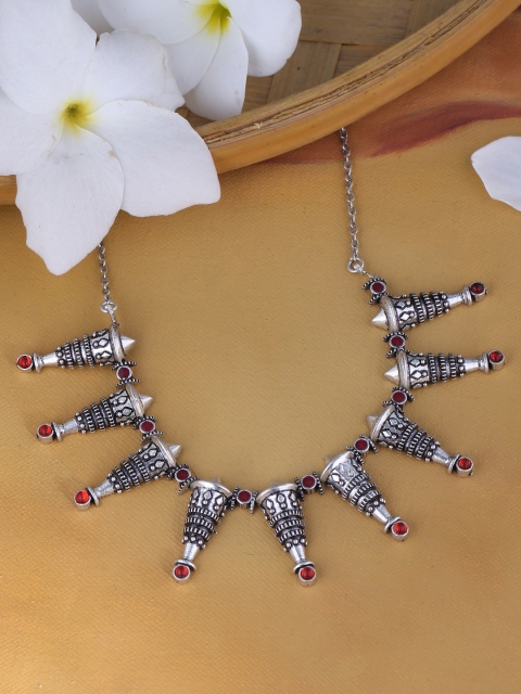 

Voylla Silver-Plated Temple of Love Aztec Inspired Necklace