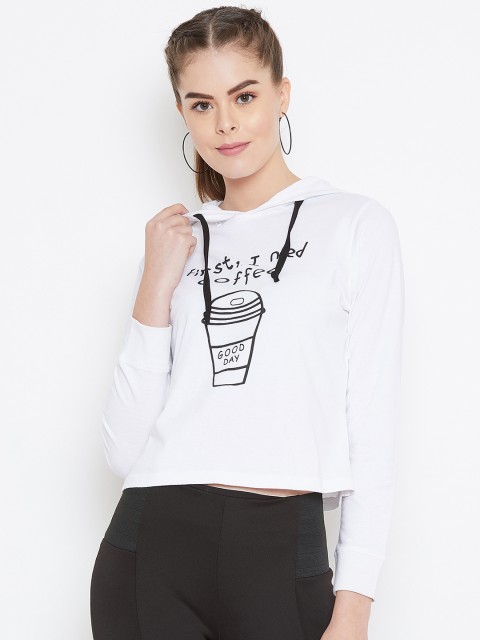 

GRITSTONES Women White Printed Pure Cotton Top