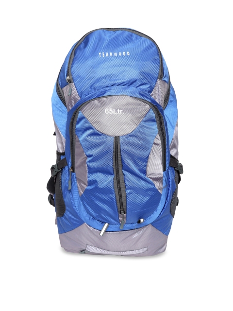 

Teakwood Leathers Unisex Blue & Grey Colourblocked Medium Rucksack