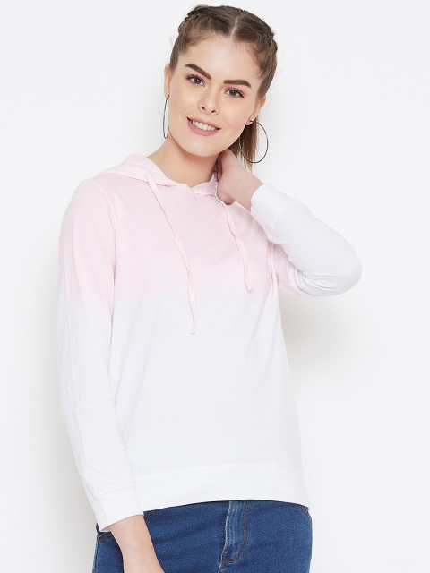 

GRITSTONES Women White Dyed Hood T-shirt