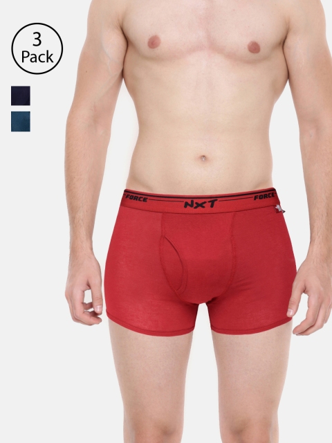 

Force NXT Men Pack of 2 Solid Assorted Trunks MNFF-134-PO3-TRBLUE-PRED-SEAGRN, Blue