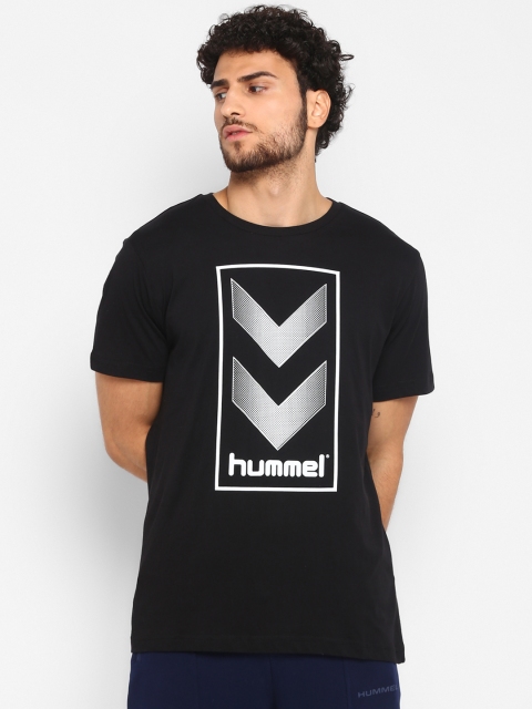 

hummel Men Black Printed Round Neck T-shirt